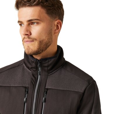 E-Volve hybrid Midlayer strečová bunda - tm.sivá+čierna