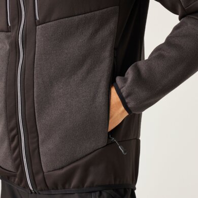 E-Volve hybrid Midlayer strečová bunda - tm.sivá+čierna