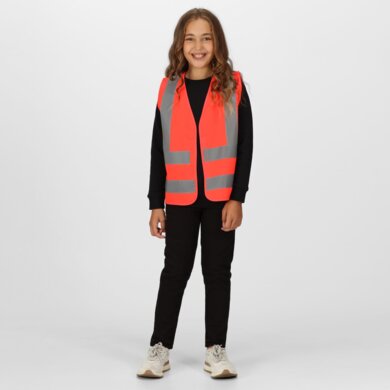 Detská reflexná vesta PRO HIS-VIS JUNIOR - fluro red