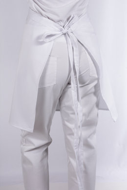 Zástera do pása s vreckom - biela - VYROBENÉ NA SLOVENSKU