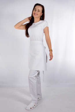 Zástera do pása s vreckom - biela - VYROBENÉ NA SLOVENSKU