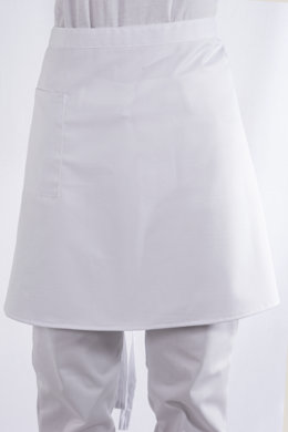 Zástera do pása s vreckom - biela - VYROBENÉ NA SLOVENSKU