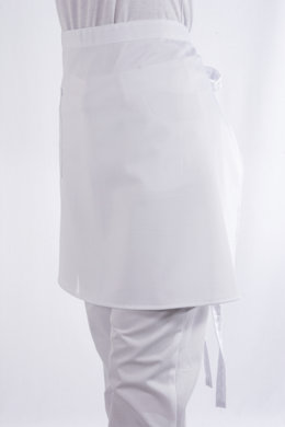 Zástera do pása s vreckom - biela - VYROBENÉ NA SLOVENSKU