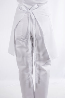 Zástera do pása s vreckom - biela - VYROBENÉ NA SLOVENSKU