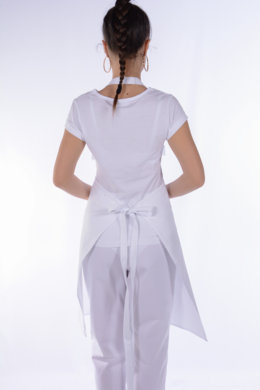 Zástera s náprsenkou biela - VYROBENÉ NA SLOVENSKU