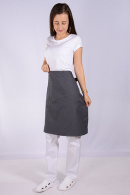 Zástera do pása s vreckom - sivá - VYROBENÉ NA SLOVENSKU