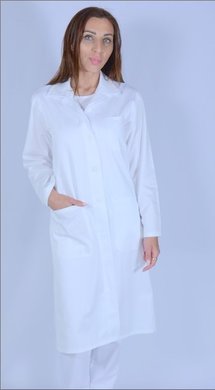Plášť pracovný biely - dámsky (zmesový materiál, výška 158,164,170) VYROBENÉ NA SLOVENSKU