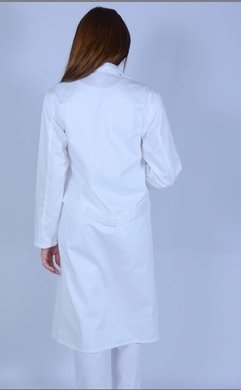 Plášť pracovný biely - dámsky (zmesový materiál, výška 158,164,170) VYROBENÉ NA SLOVENSKU