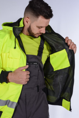 Bunda pracovná Klovela reflexná pánska- neoteplená (žltá) - VYROBENÉ NA SLOVENSKU