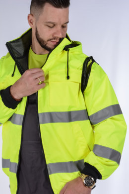 Bunda pracovná Klovela reflexná pánska- neoteplená (žltá) - VYROBENÉ NA SLOVENSKU