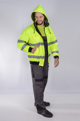 Bunda pracovná Klovela reflexná pánska- neoteplená (žltá) - VYROBENÉ NA SLOVENSKU