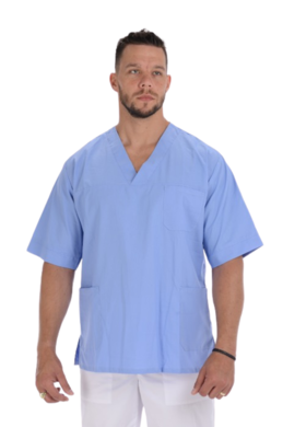 Košeľa chirurgická 02- pánska (modrá) VYROBENÉ NA SLOVENSKU