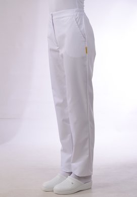 Nohavice Dáša na pevný pás - biele (zmesový materiál) VYROBENÉ NA SLOVENSKU