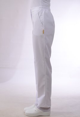 Nohavice Dáša-na pevný pás - biele (100% bavlna) VYROBENÉ NA SLOVENSKU