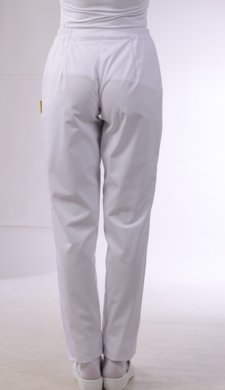 Nohavice Dáša na pevný pás - biele (100% bavlna) VYROBENÉ NA SLOVENSKU