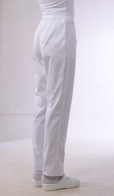 Nohavice Dáša-na pevný pás - biele (100% bavlna) - VYROBENÉ NA SLOVENSKU