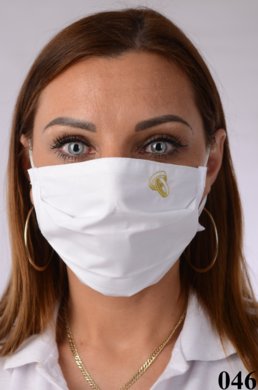 Rúško bavlnené na tvár B03-BORT (dvojvrstvové-100% bavlna) s výšivkou svadobný motív 046 - VYROBENÉ NA SLOVENSKU