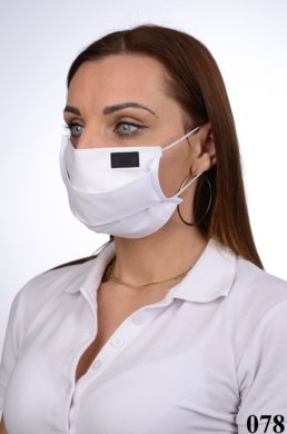 Bavlnené rúško na tvár B03-BORT (dvojvrstvové-100% bavlna) motív BOY (biele) 078 - VYROBENÉ NA SLOVENSKU