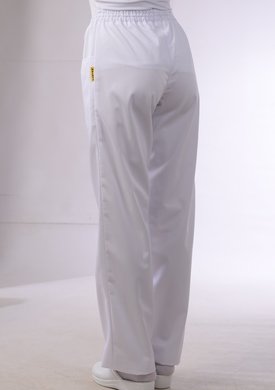 Nohavice na gumu Klara-dámske - biele (zmesový materiál) VYROBENÉ NA SLOVENSKU