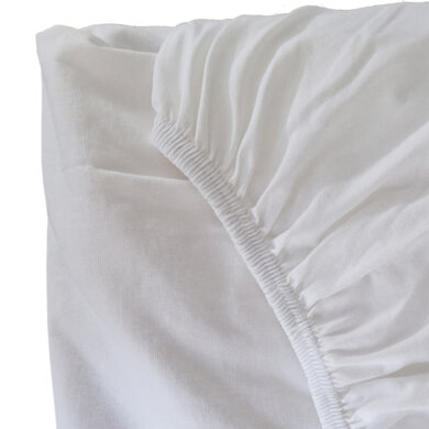 Napínacia jersey plachta Lusiana s elastanom - 90x200cm - biela