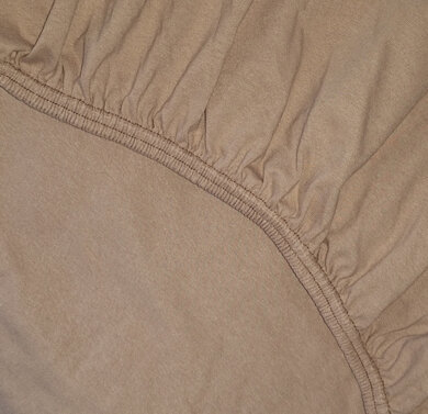 Napínacia jersey plachta Lusiana s elastanom - 160x200cm - sv.hnedá
