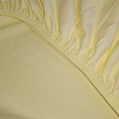 Napínacia jersey plachta Lusiana s elastanom - 180x200cm - žltá