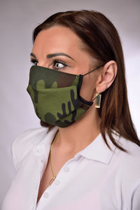 Rúško antibakteriálne na tvár-BORT,dvojvrstvové-1vrstva(100%bavlna), 1vrstva (100%polyester s iónmi striebra) maskáčové 003 - VYROBENÉ NA SLOVENSKU