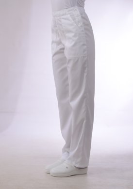 Nohavice na gumu biele  - dámske (100% bavlna) VYROBENÉ NA SLOVENSKU