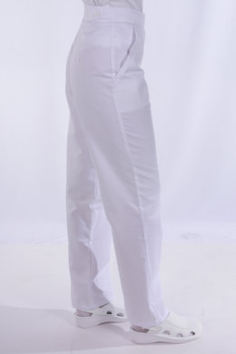 Nohavice na pevný pás - dámske - biele (100% bavlna) VYROBENÉ NA SLOVENSKU