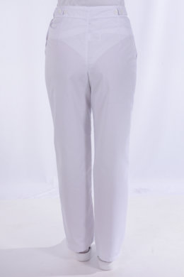Nohavice na pevný pás - dámske - biele (100% bavlna) VYROBENÉ NA SLOVENSKU
