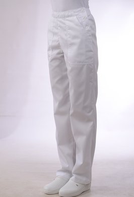 Nohavice na gumu biele  - dámske (zmesový materiál) VYROBENÉ NA SLOVENSKU