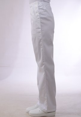 Nohavice na gumu biele dámske (zmesový materiál) VYROBENÉ NA SLOVENSKU