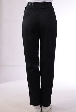 Nohavice na pevný pás-dámske - čierne (zmesový materiál) - VYROBENÉ NA SLOVENSKU