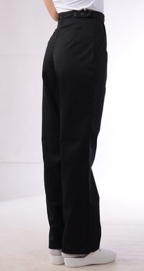 Nohavice na pevný pás-dámske - čierne (zmesový materiál) - VYROBENÉ NA SLOVENSKU