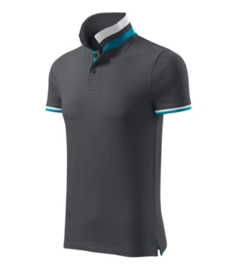 Polokošeľa pánska COLLAR UP (MALFINI) - light anthracite
