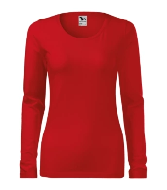 Tričko dámske SLIM (MALFINI) červené  (dlhý rukáv)