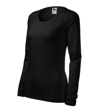 Tričko dámske SLIM (MALFINI) čierne (dlhý rukáv)