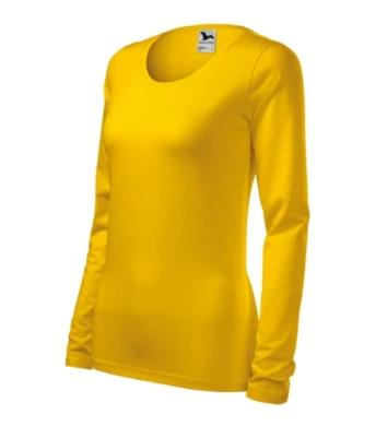 Tričko dámske SLIM (MALFINI) žlté  (dlhý rukáv)