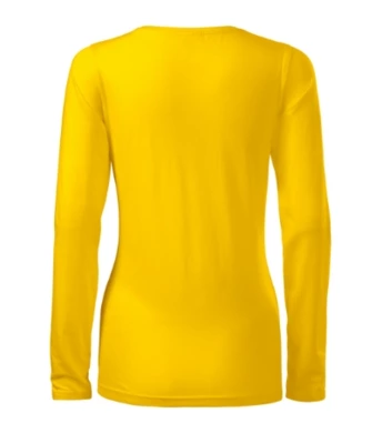 Tričko dámske SLIM (MALFINI) žlté  (dlhý rukáv)