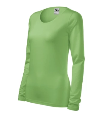 Tričko dámske SLIM (MALFINI) hrášková zelená (dlhý rukáv)