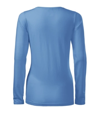 Tričko dámske SLIM (MALFINI) nebeská modrá  (dlhý rukáv)