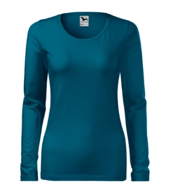 Tričko dámske SLIM (MALFINI) petrol blue  (dlhý rukáv)