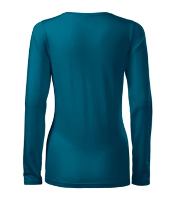 Tričko dámske SLIM (MALFINI) petrol blue  (dlhý rukáv)