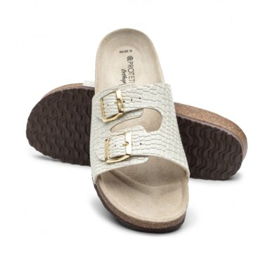 Šľapky Protetika -  pracovné T92-farebné - croco smotanová